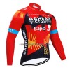 Maglia 2023 Bahrain Victorious Manica Lunga Rosso Nero Maglia 2023 Bahrain Victorious Manica Lunga Rosso Nero